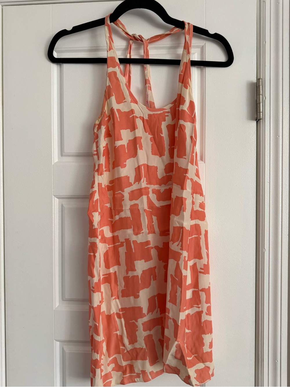 Alice & Trixie Coral and Cream Halter Mini Dress